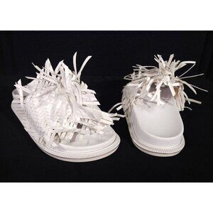 MM6 Maison Margiela Tassel Slip-On Sandals 35 US 5 White New Women's